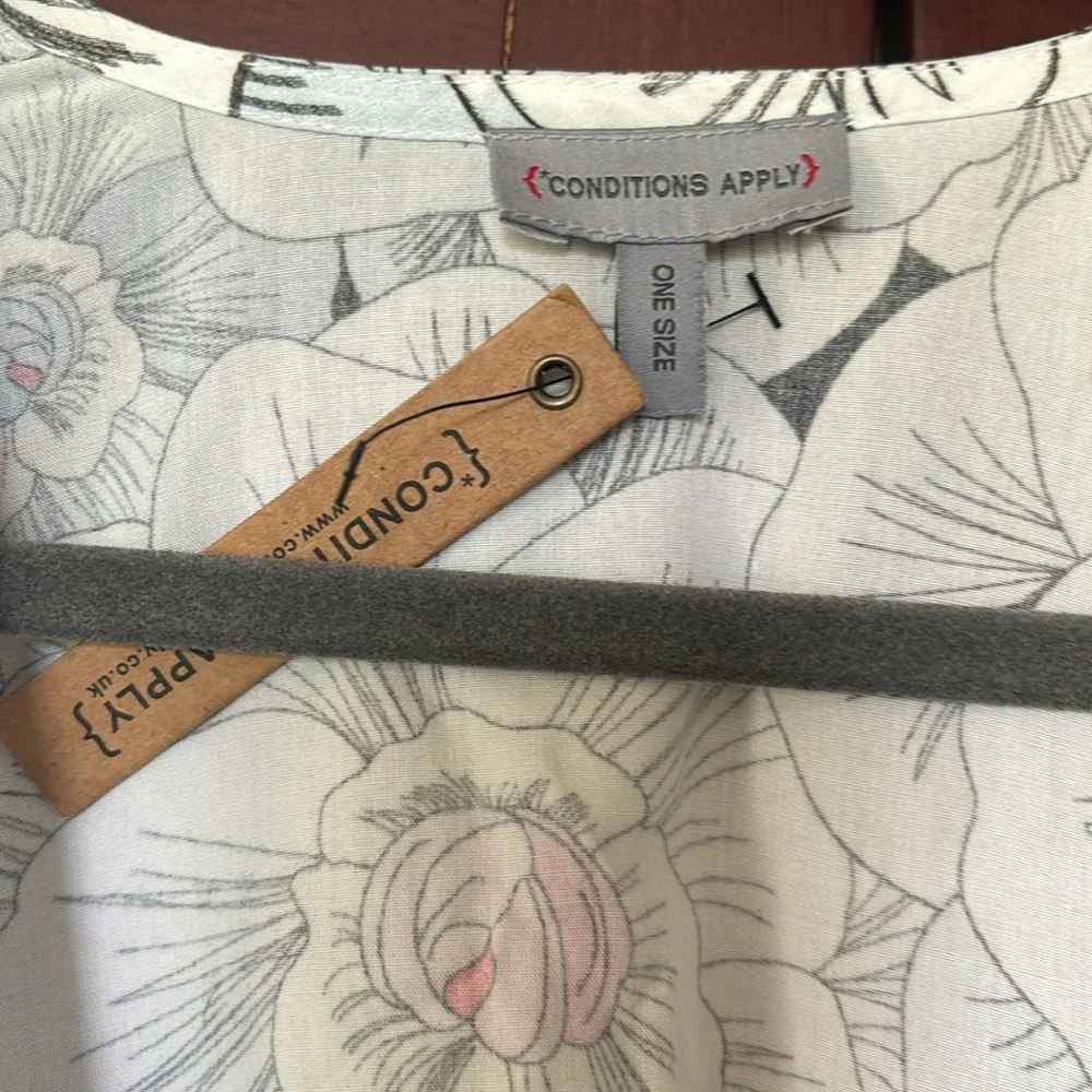 Anthropologie Conditions Apply Kimono NWT New Floral Toe Waist One Size S M L XL - Picture 8 of 10